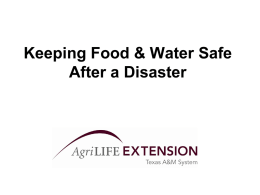 Keeping Food & Water Safe After a Disaster