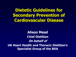 National guidelines for diet and secondary prevention of CVD