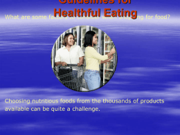 Guidelines for Healthful Eating