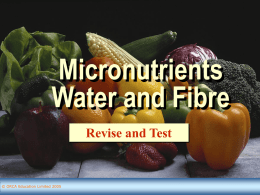 Micro-nutrients, water and fibre R&T