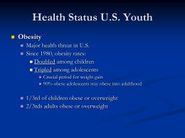 Health Status of youth in U.S.