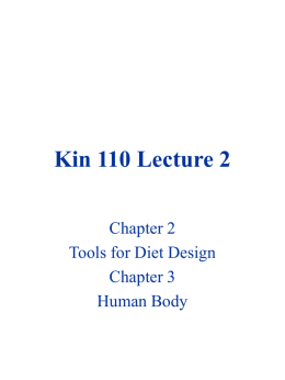 Kin 110 Lecture 2