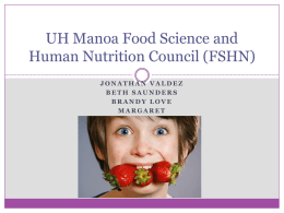 UH Manoa Food Science and Human Nutrition Council