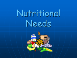 Nutritional Needs Notes