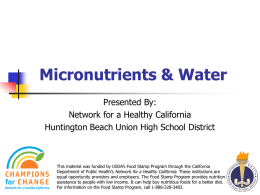 Key Nutrients for Teens - Huntington Beach Union High School District