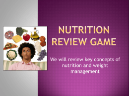 Nutrition Review Game