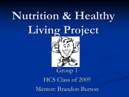 Nutrition & Healthy Living Project