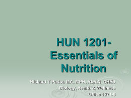 1. Essentials of Nutrition