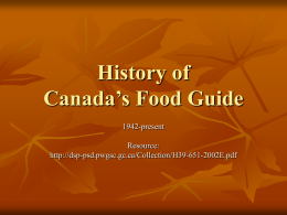 History of Food Guide