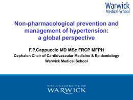 Non-pharmacological prevention and management of hypertension