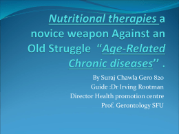 Fighting Age-related Chronic Diseases with Nutritional Interventions