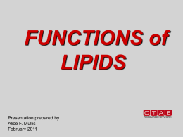 Functions of Lipids PowerPoint
