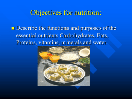 Chapter 3 part I, Nutrition