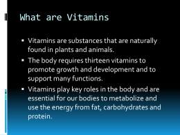 Vitamins and minerals