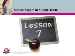 Simple Sugars in Simple Terms