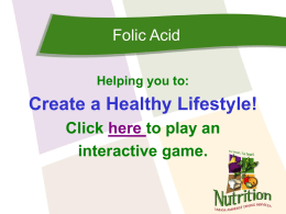 Folic Acid - UMass Nutrition