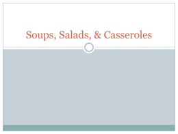 Soup Salad & Casseroles