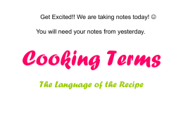 Cooking Terms