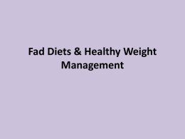 Fad Diets & Healthy Weight Management - Lifetime-Nutrition