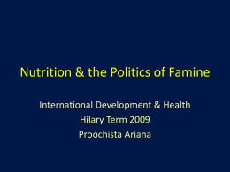 Nutrition and Famine