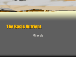 The Basic Nutrient Minerals