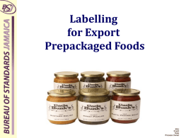 BSJ: Labelling for Export PrePackaged Foods