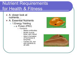 Nutrient Requirements for Health & Fitness