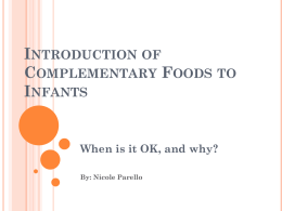Introduction of Solid (Complementary) Foods to Infants