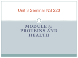module 3: proteins and health