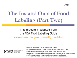 Food Labeling 2 PPT