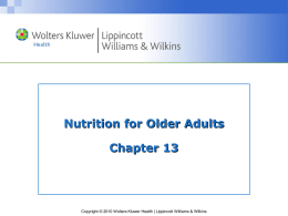 Aging and Older Adults (cont`d)