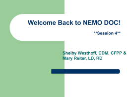 Welcome Back to NEMO DOC! **Session 4**