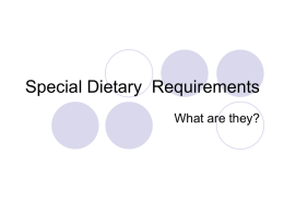 Special Dietary Requirements