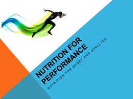 Nutrition for performance