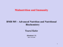 Effects of Infection on Nutritional Status…