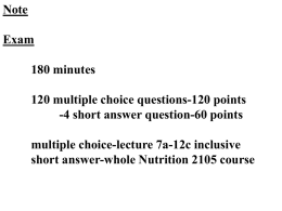 4 short answer question-60 points multiple choice-lecture 7a