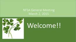 NFSA General Meeting March 2, 2015