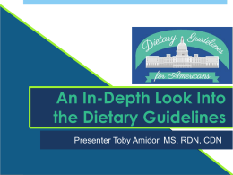 Toby Amidor RD – An In-Depth Look at the New Dietary Guidelines