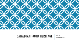 Canadian Food Heritage