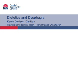 Dietetics and Dysphagia - Ageing, Disability and Home Care