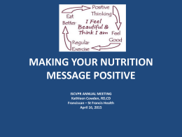 Making Your Nutrition Message Positive