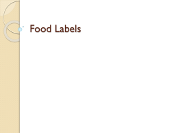 Food Labels - Effingham County Schools