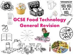 2012 GCSE Food Technology Revision