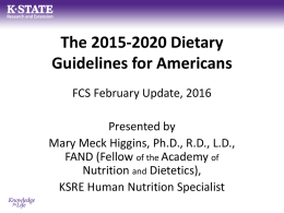 2016 Dietary Guidelines