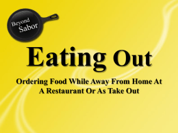 Eating Out - Beyond Sabor