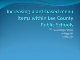 Increasing plant-based menu items within Lee County Public Schools