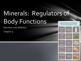 Minerals: Regulators of Body Functions
