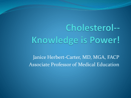 Cholesterol-- Knowledge is Power!