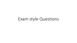 Exam style Questions