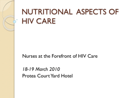NUTRITIONAL ASPECTS OF HIV